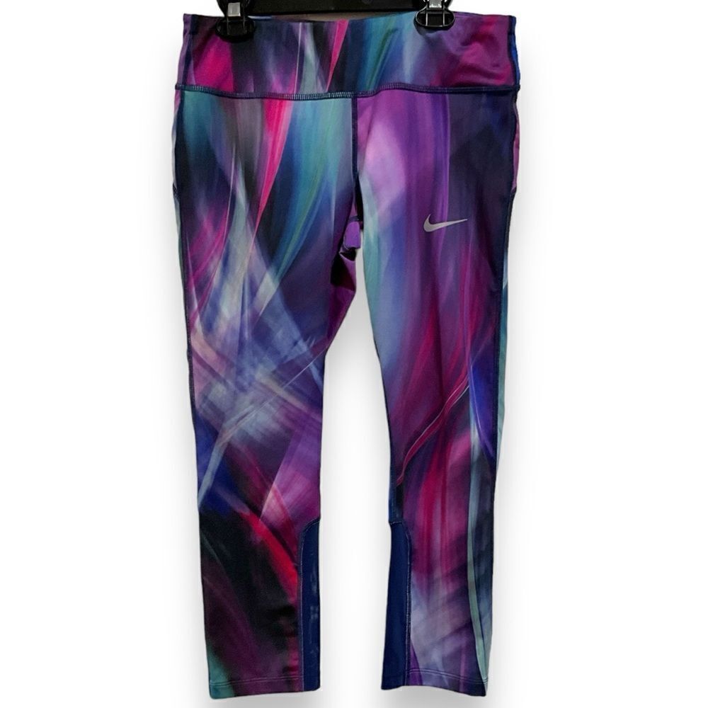 NIKE Dri Fit Running Yoga Leggings Multi-Color Size M